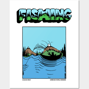 Fisherman Out On The Boat Fishing Novelty Gift Posters and Art